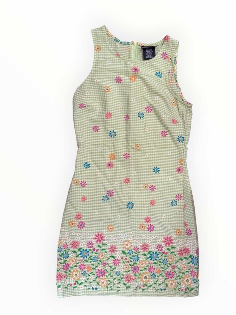 Vintage 90s No Boundaries sleeveless yellow floral dress